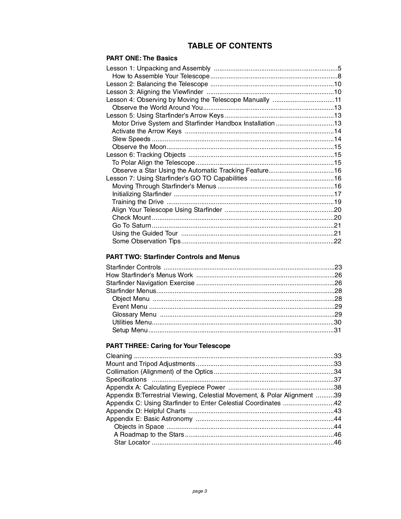 PDF manual for Meade Telescope 4500