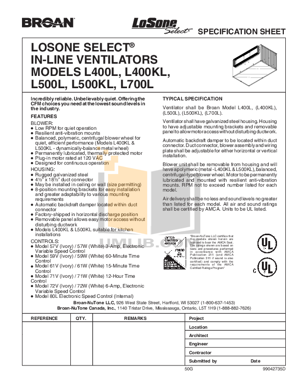 Download free pdf for BroanNuTone 656 Heater manual