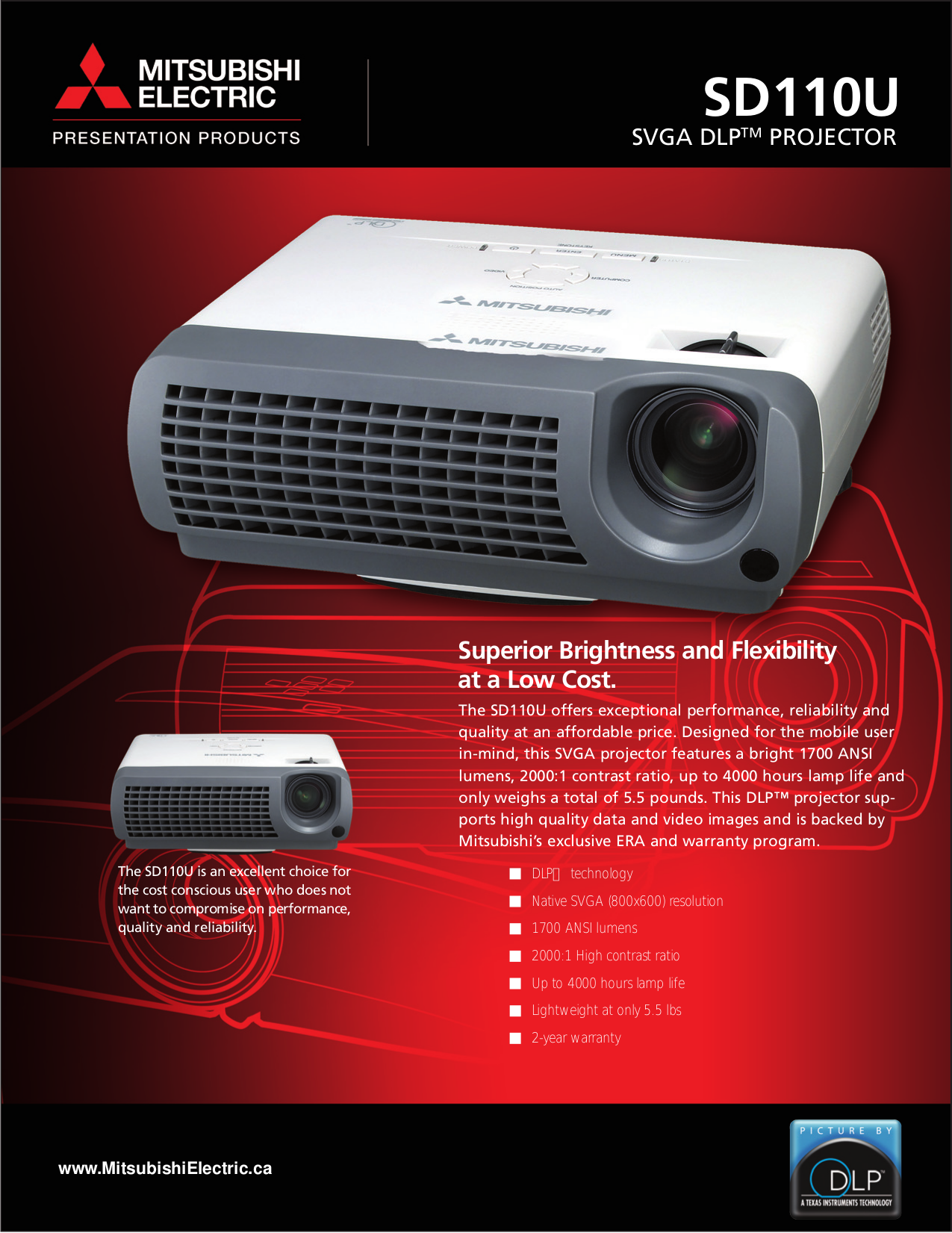 PDF manual for Mitsubishi Projector SD110U