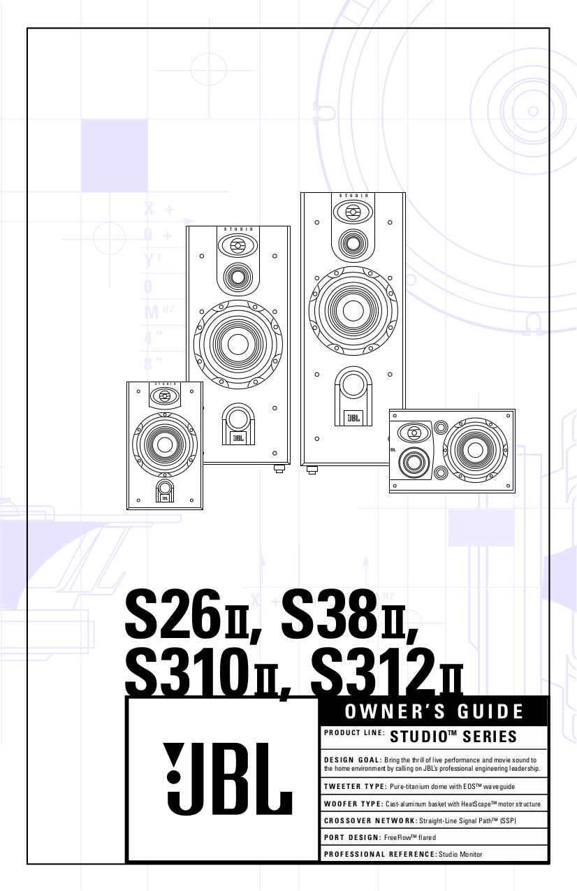 PDF manual for JBL Speaker Studio S312