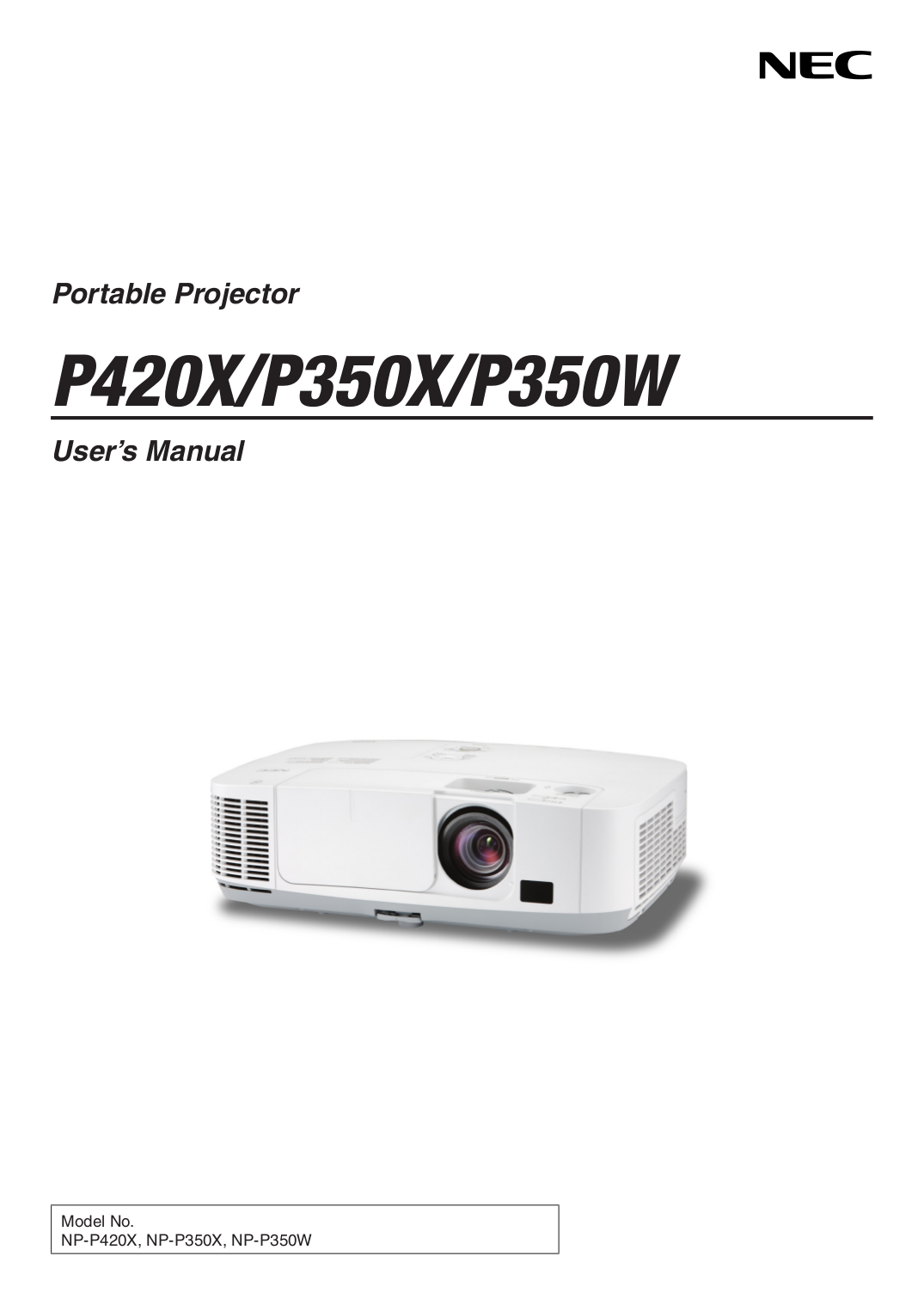 Download free pdf for NEC NPP350X Projector manual