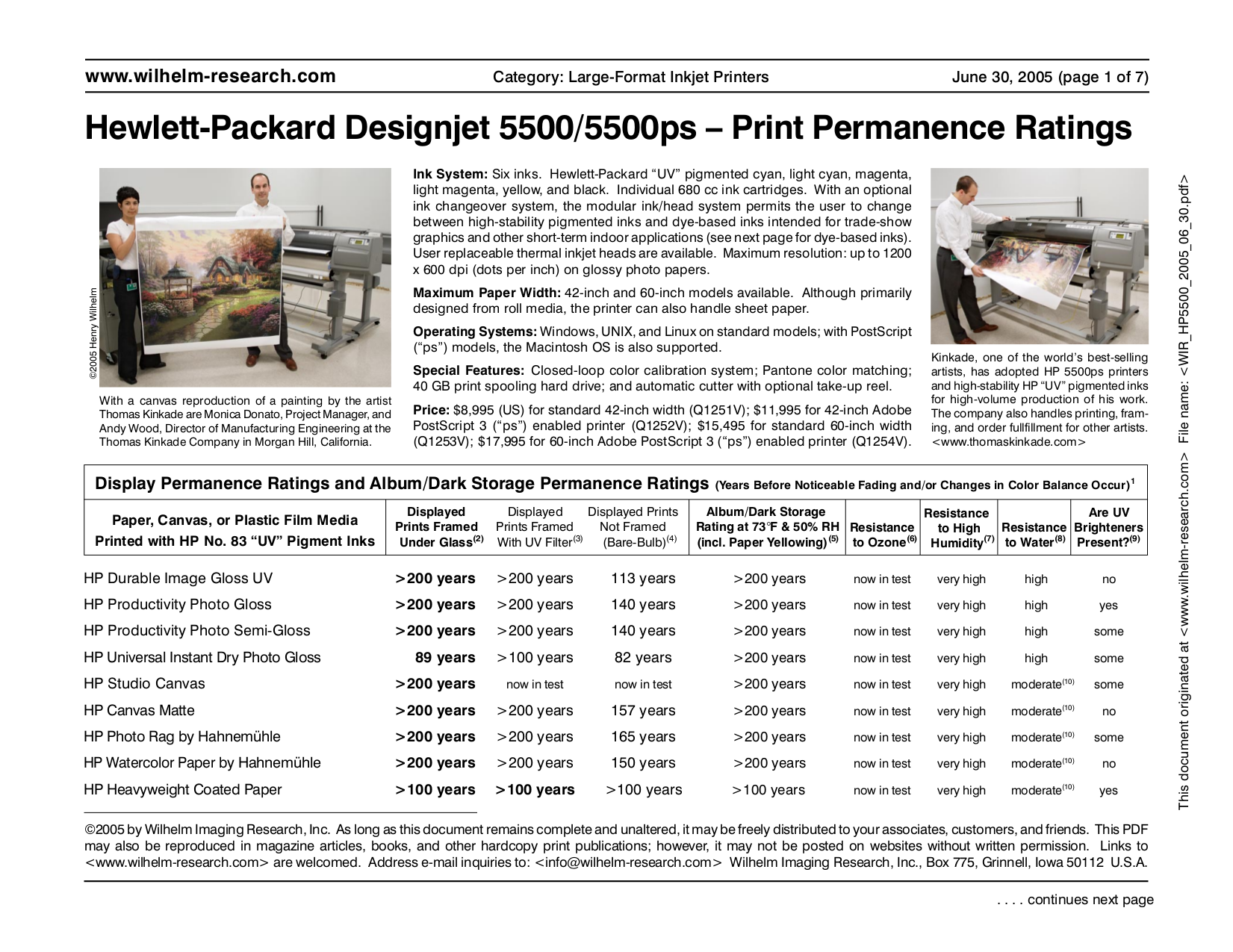 Download free pdf for HP Designjet 5500PS Printer manual