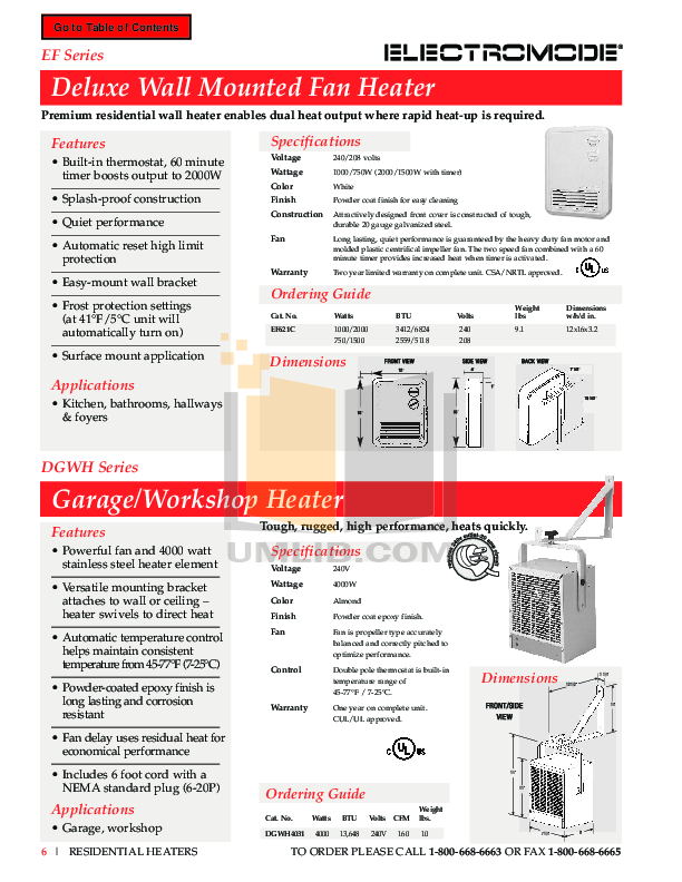 PDF manual for Dimplex Other TS521W Thermostat