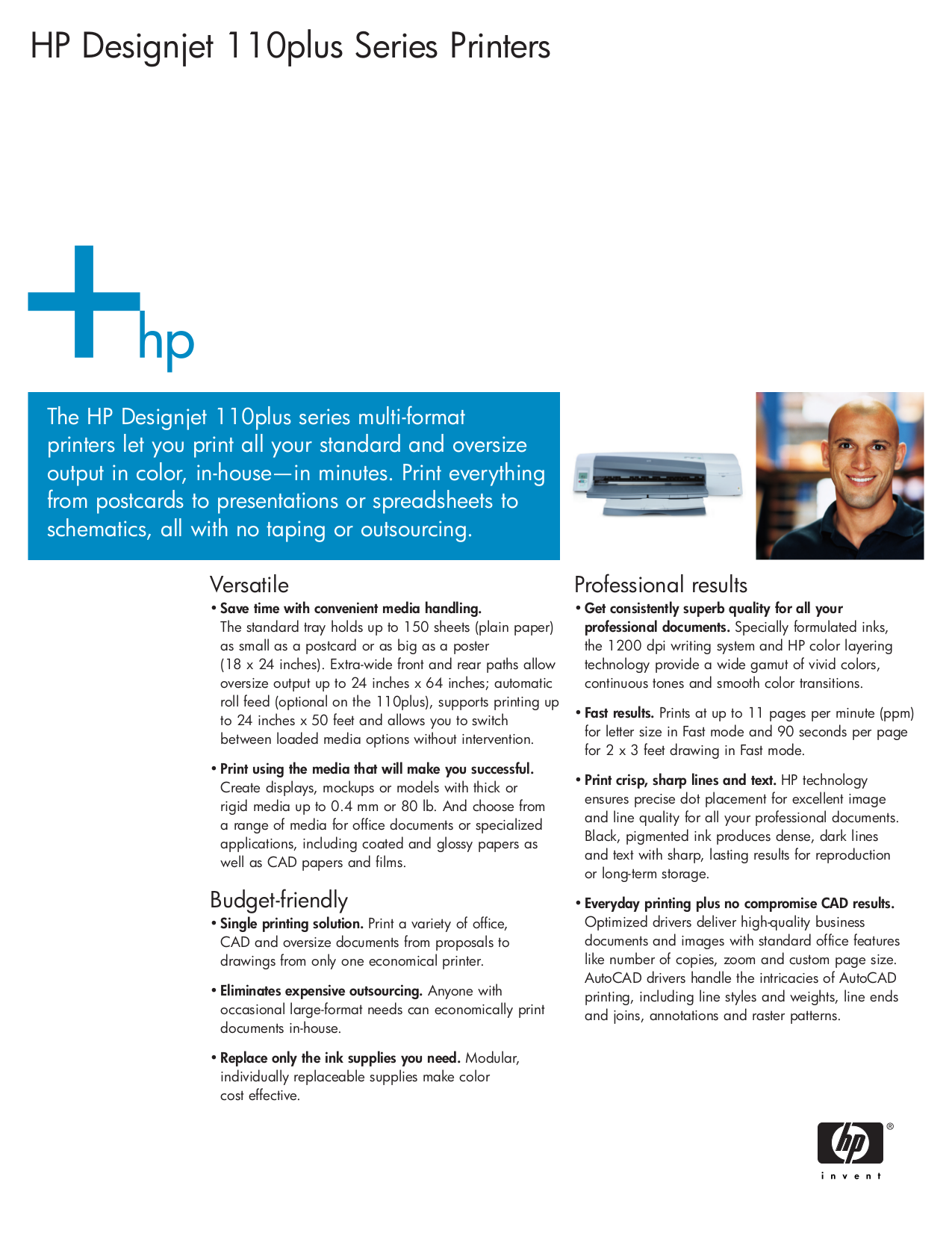 Download free pdf for HP Designjet 110plus nr Printer manual