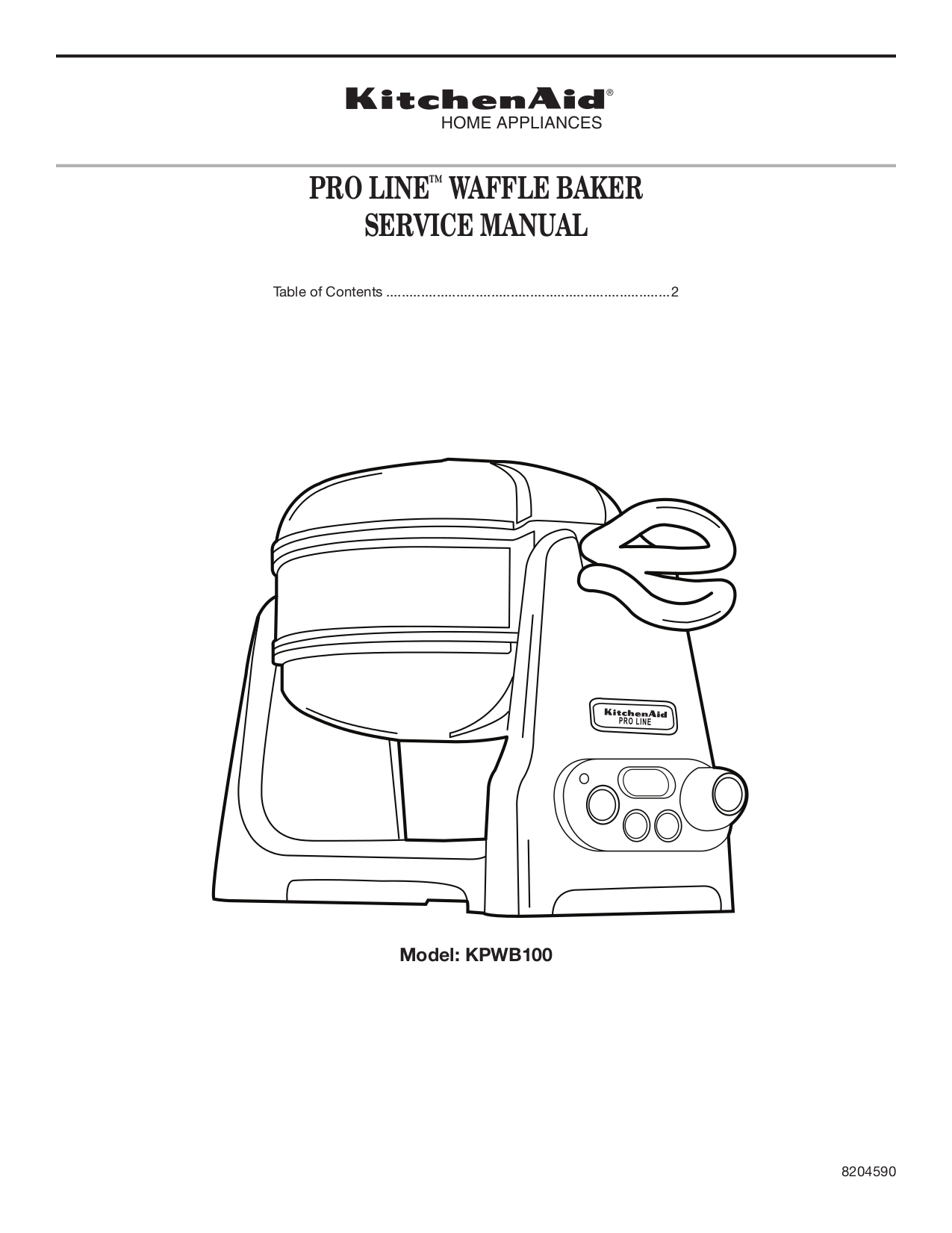 Download free pdf for KitchenAid Pro Line KPWB100 Waffle Bakers Other