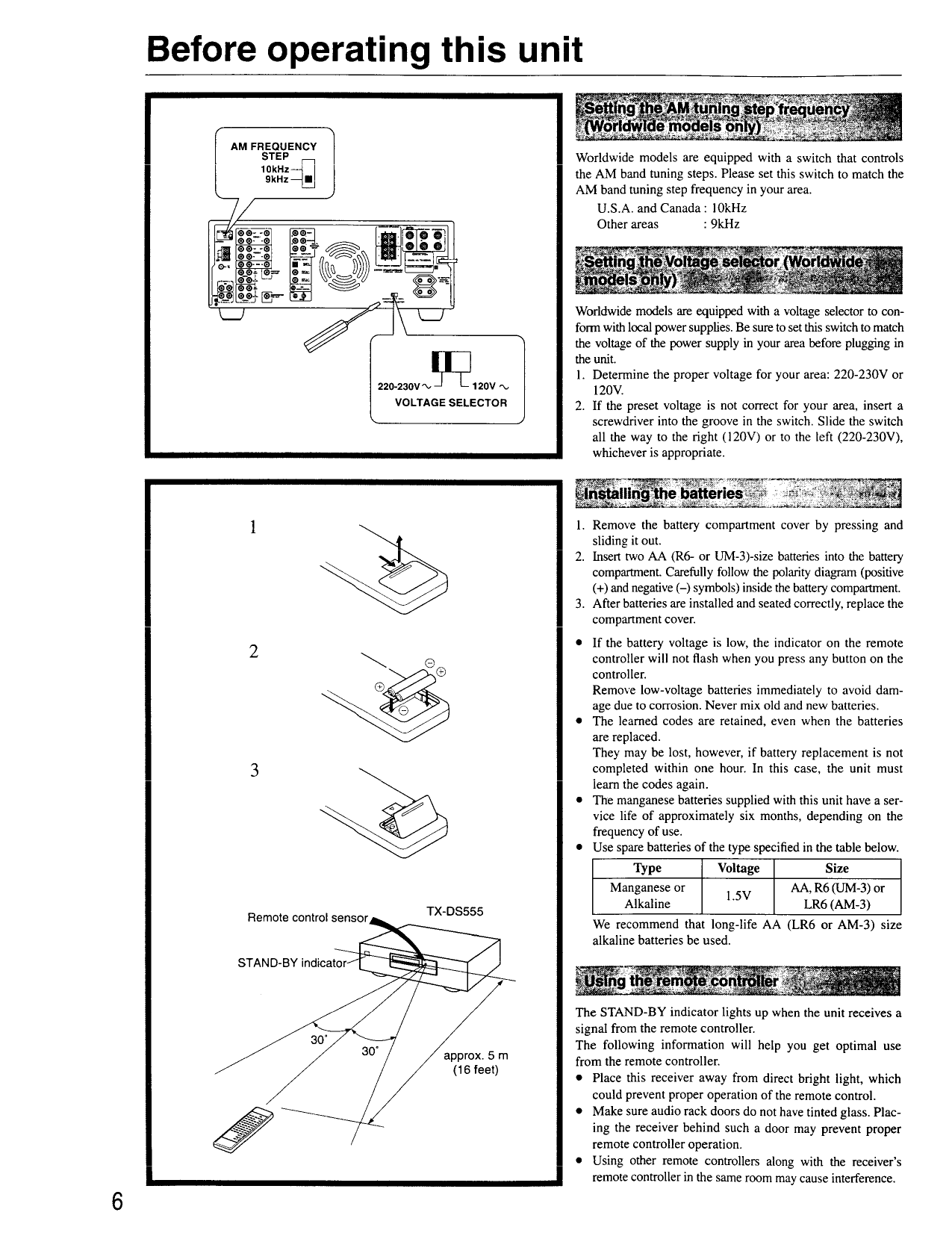 PDF manual for Onkyo Receiver TX-DS555