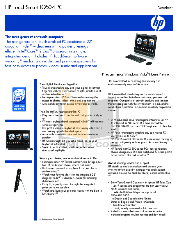 Download free pdf for HP Pavilion a6000 Desktop manual