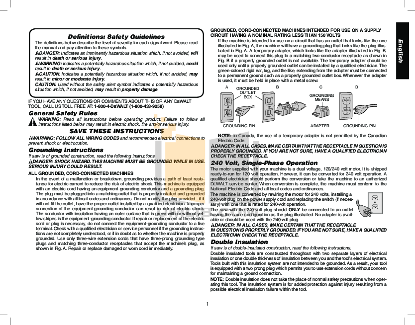 PDF manual for Dewalt Other DW746 Table Saw