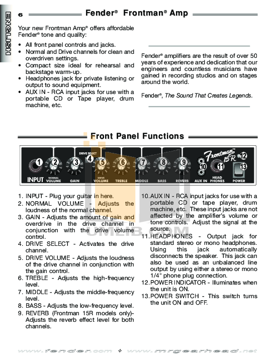 fender frontman 15r manual Download free pdf for fender frontman 15g amp manual