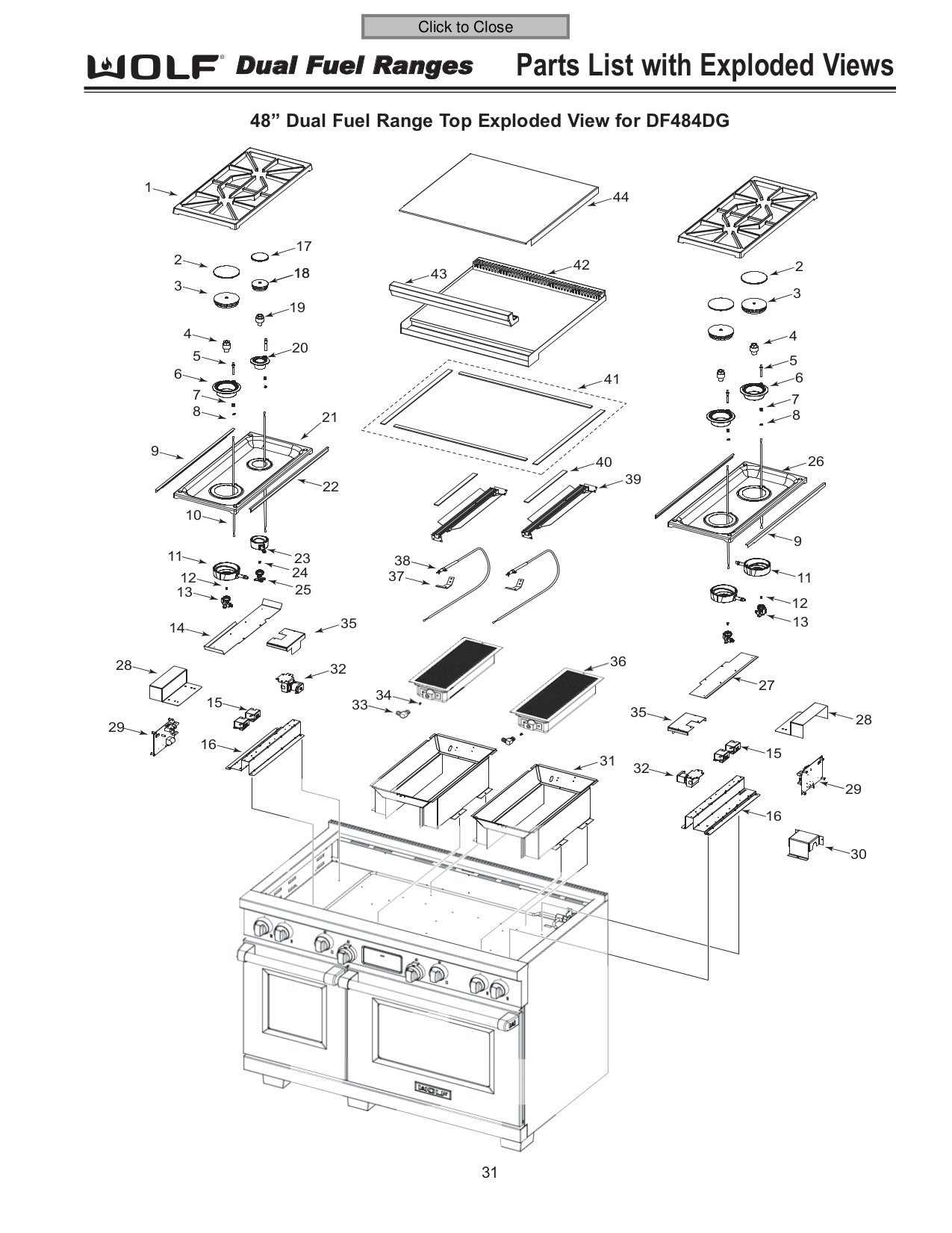 PDF manual for Wolf Range DF484DG