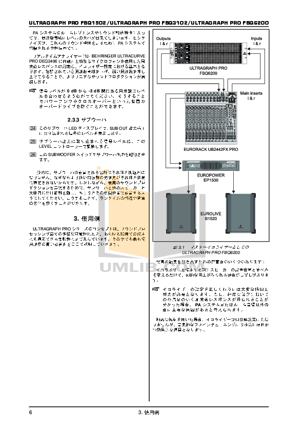 PDF manual for Behringer Other Ultragraph Pro FBQ3102 Equalizers