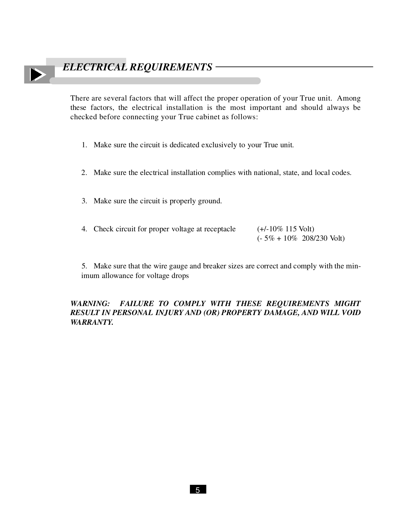 PDF manual for True Refrigerator GDM-10