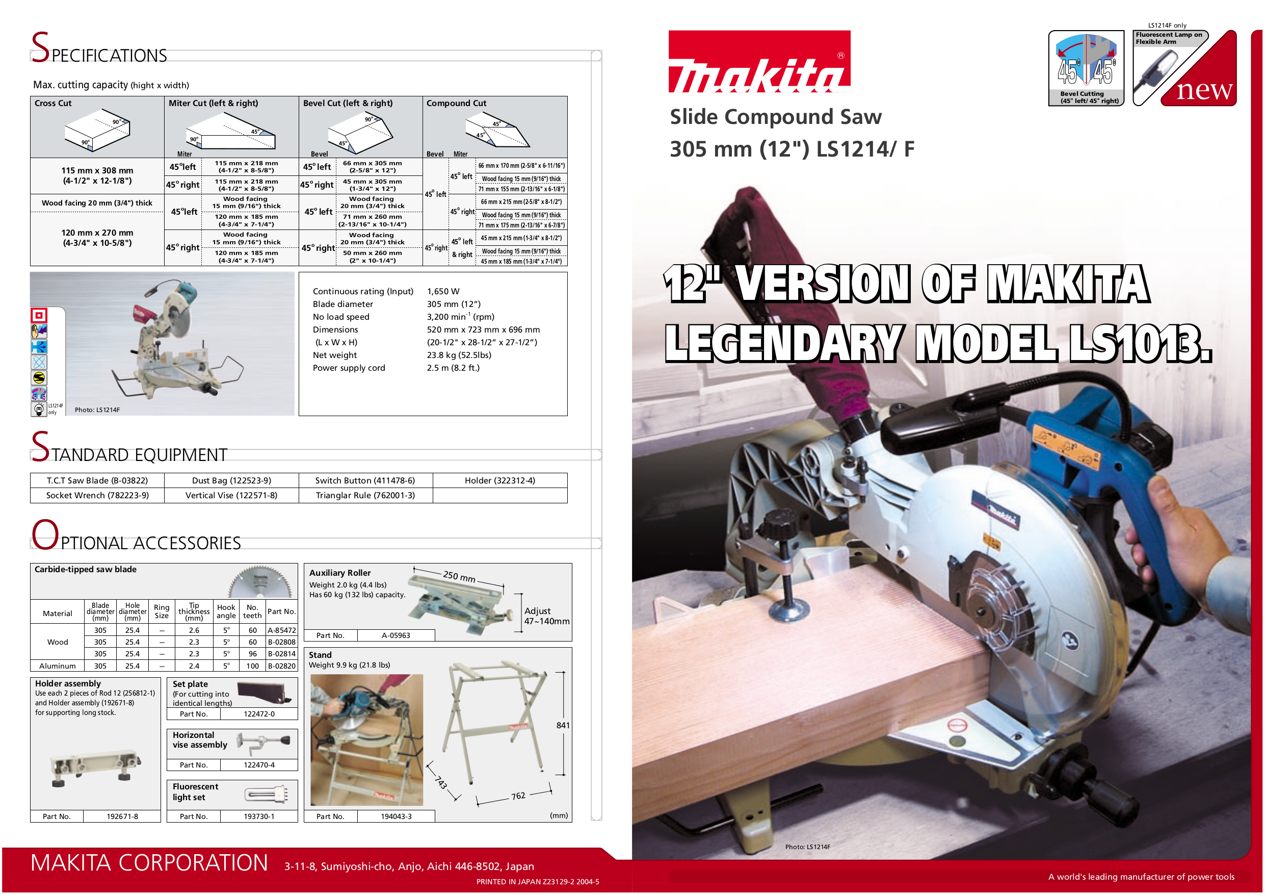 Download free pdf for Makita LS1013F Compound Saw Other manual