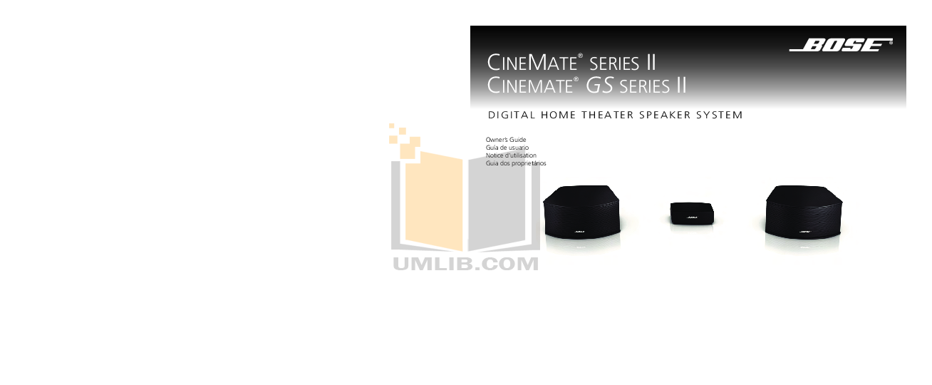 PDF manual for Bose Speaker System CineMate GS Series II