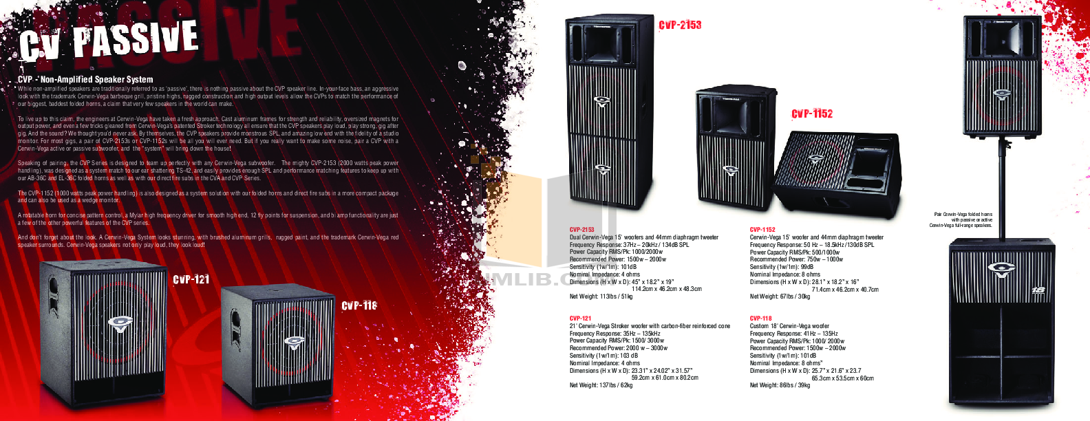 PDF manual for CerwinVega Subwoofer CVA121