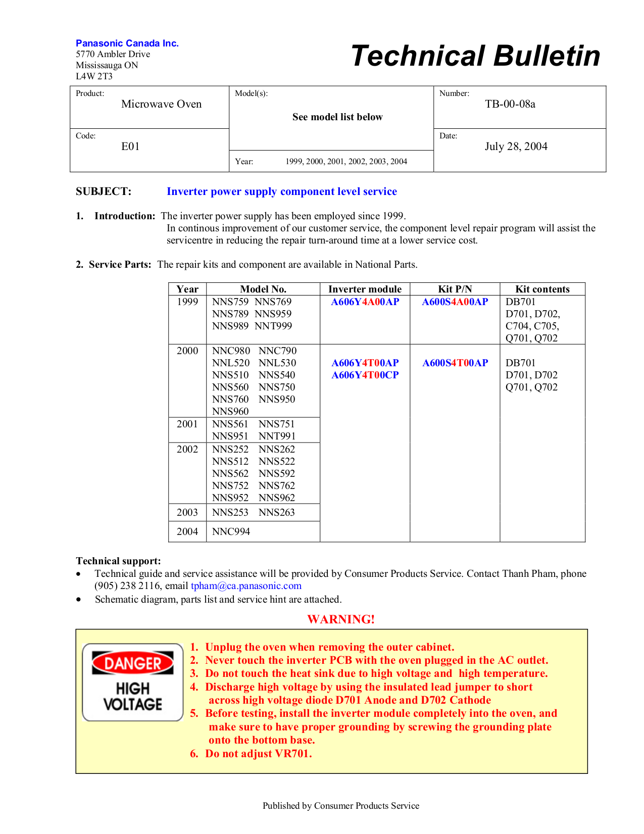 Download free pdf for Panasonic NN-S561 Microwave manual