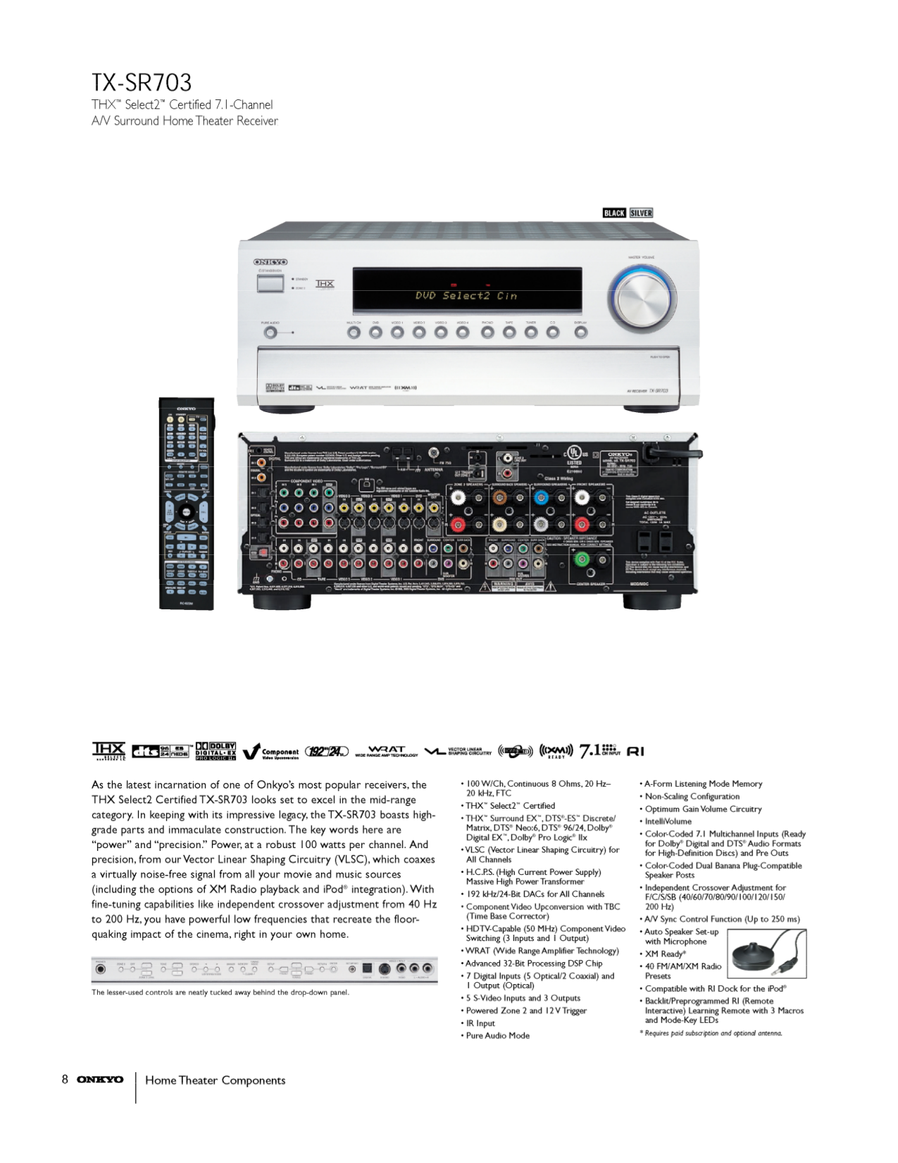 Download free pdf for Onkyo TXSR703 Receiver manual