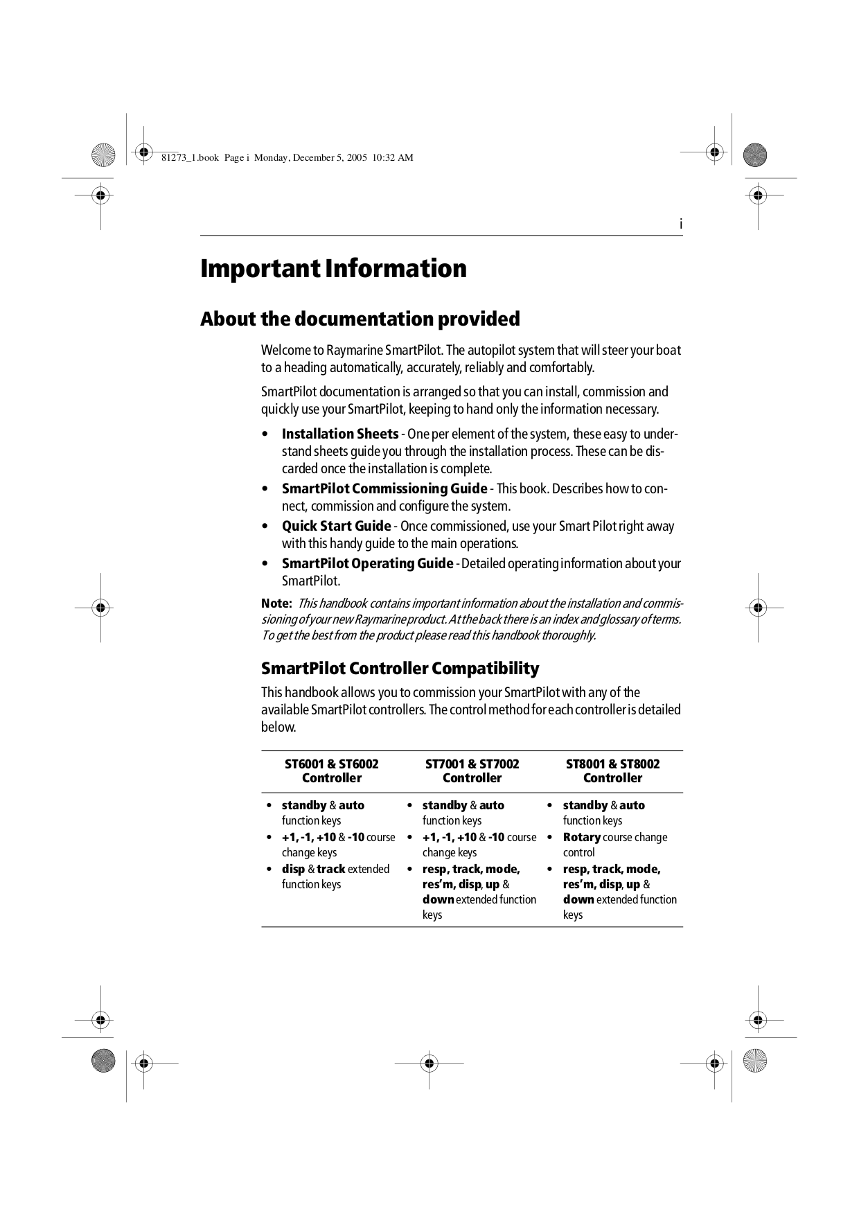 PDF manual for Raymarine Other ST6002 Autopilot Controller
