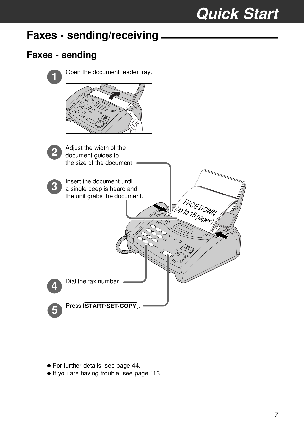 PDF manual for Panasonic Fax Machine KX-FP105