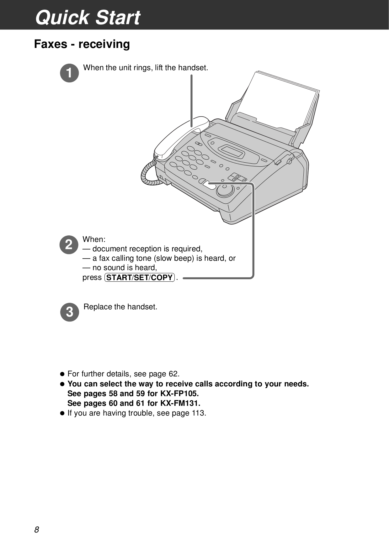 PDF manual for Panasonic Fax Machine KX-FP105