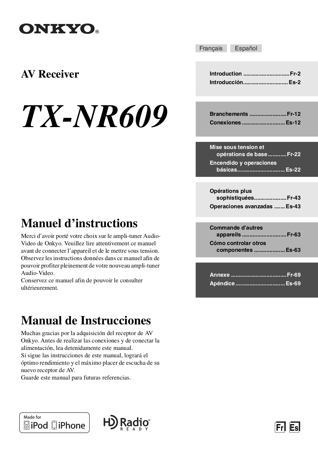 Download free pdf for onkyo tx-nr609 receiver manual