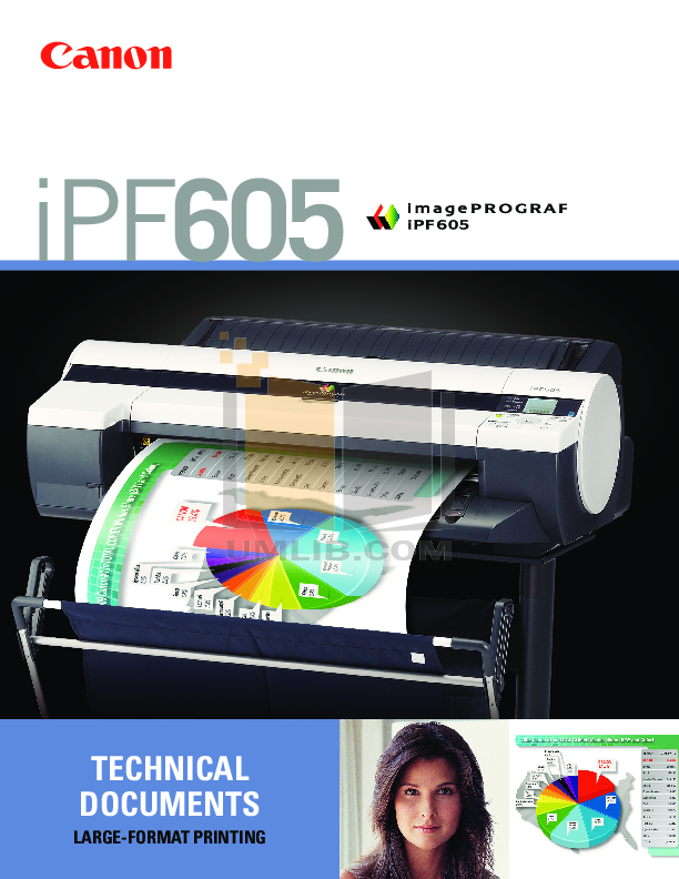 Download free pdf for Canon imagePROGRAF iPF605 Printer manual