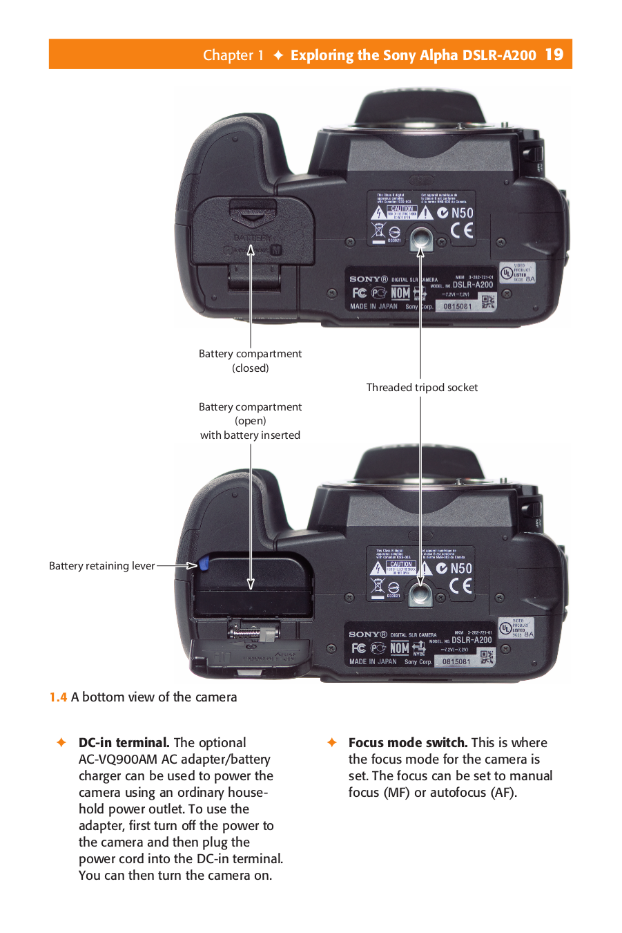 PDF manual for Sony Digital Camera DSLR-A200