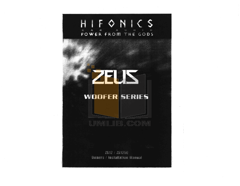 pdf for Hifonics Subwoofer ZS12SQ manual
