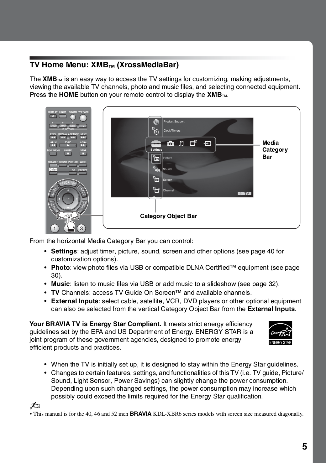 PDF manual for Sony TV BRAVIA KDL-46XBR4