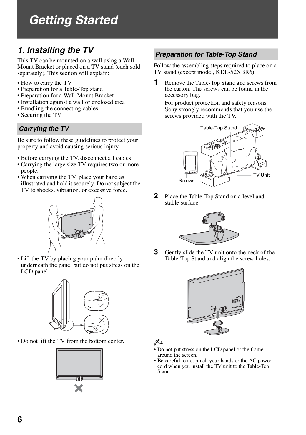 PDF manual for Sony TV BRAVIA KDL46XBR4