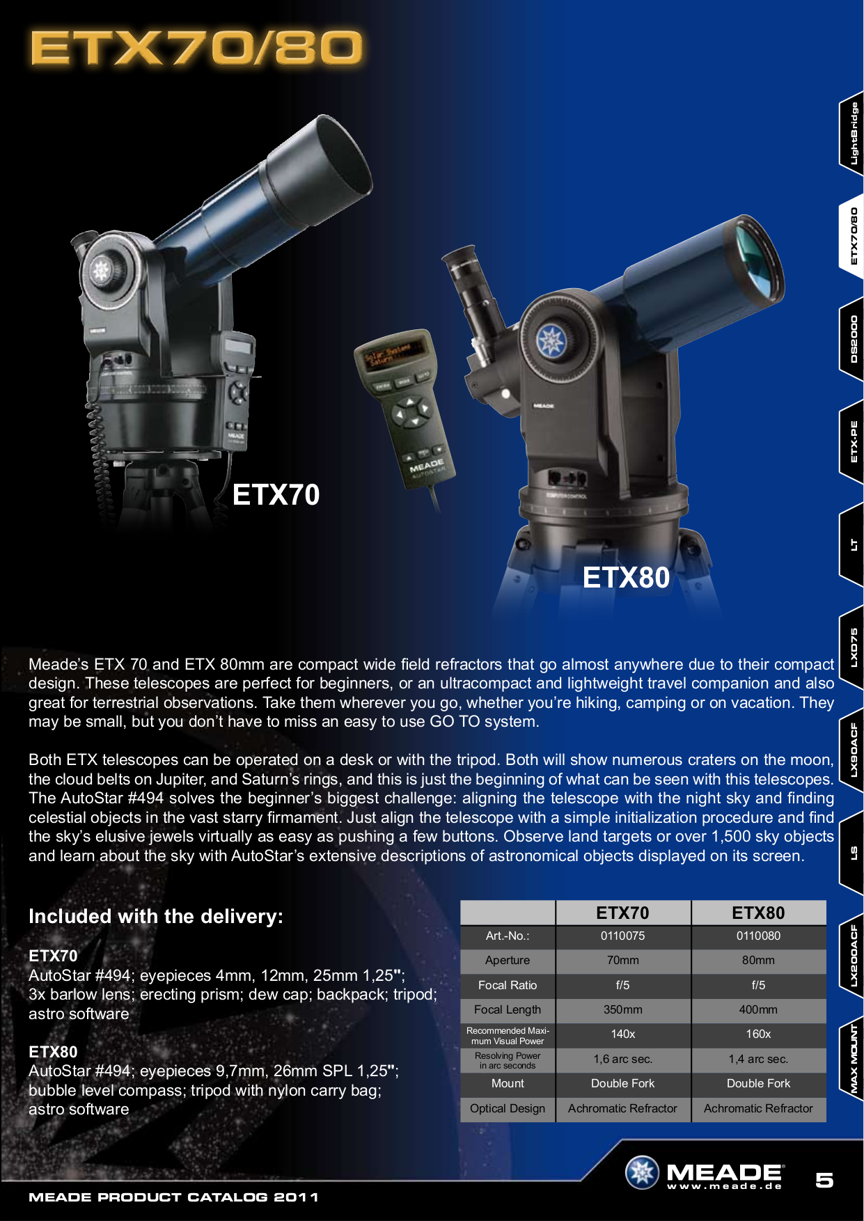 PDF manual for Meade Telescope ETX70AT