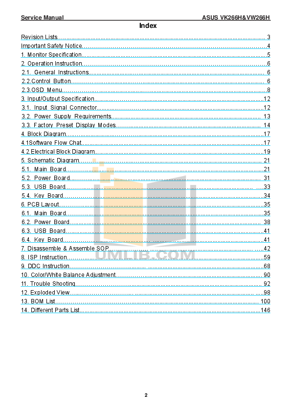 PDF manual for Asus Monitor VW266H