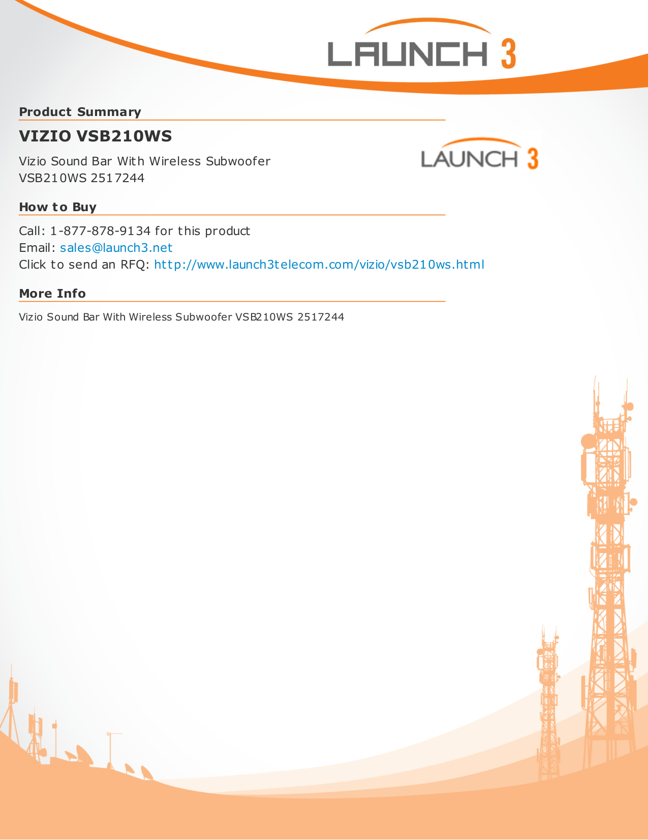 Download free pdf for Vizio VSB210WS Subwoofer manual