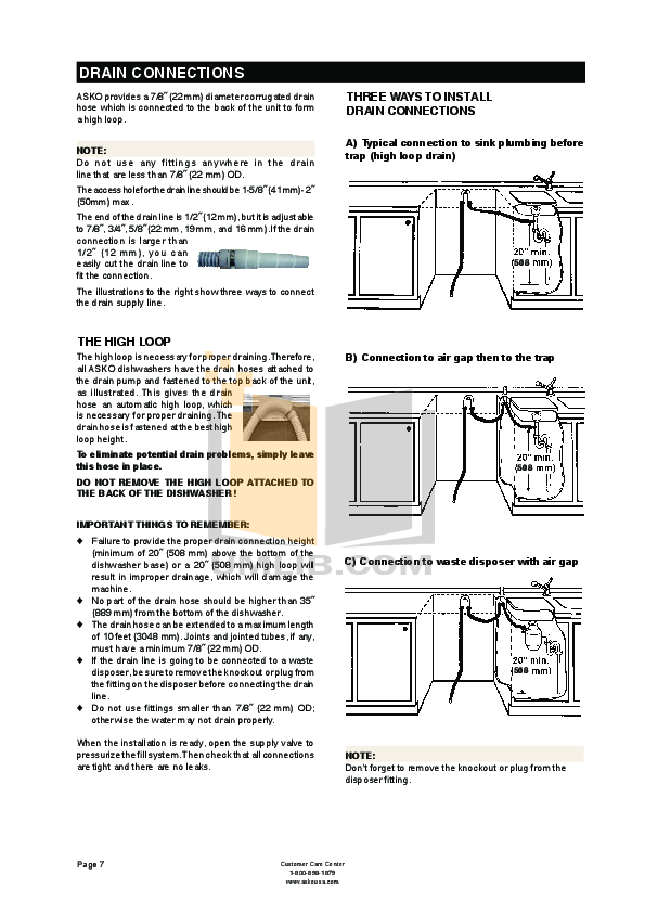 PDF manual for Asko Dishwasher D1796