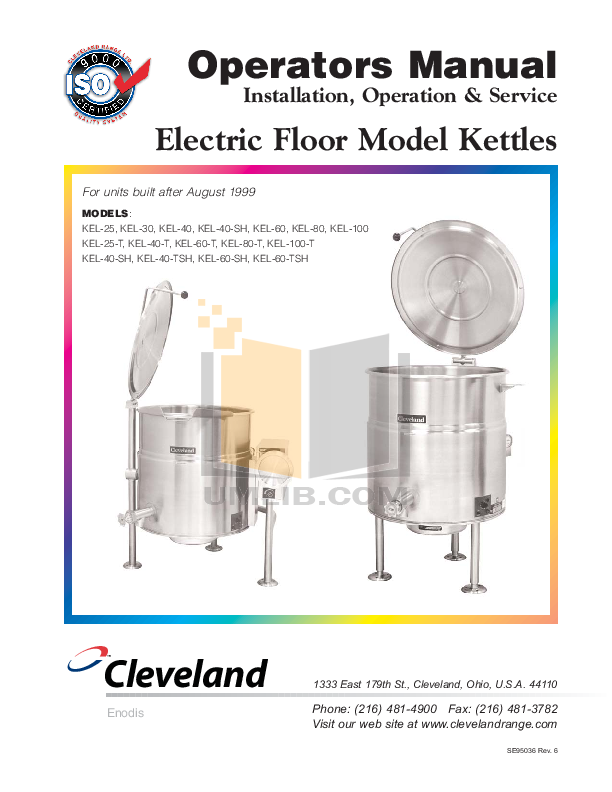 Download free pdf for Cleveland KDL60T Kettles Other manual