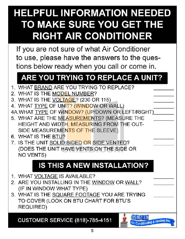 PDF manual for Frigidaire Air Conditioner FAK124R1V