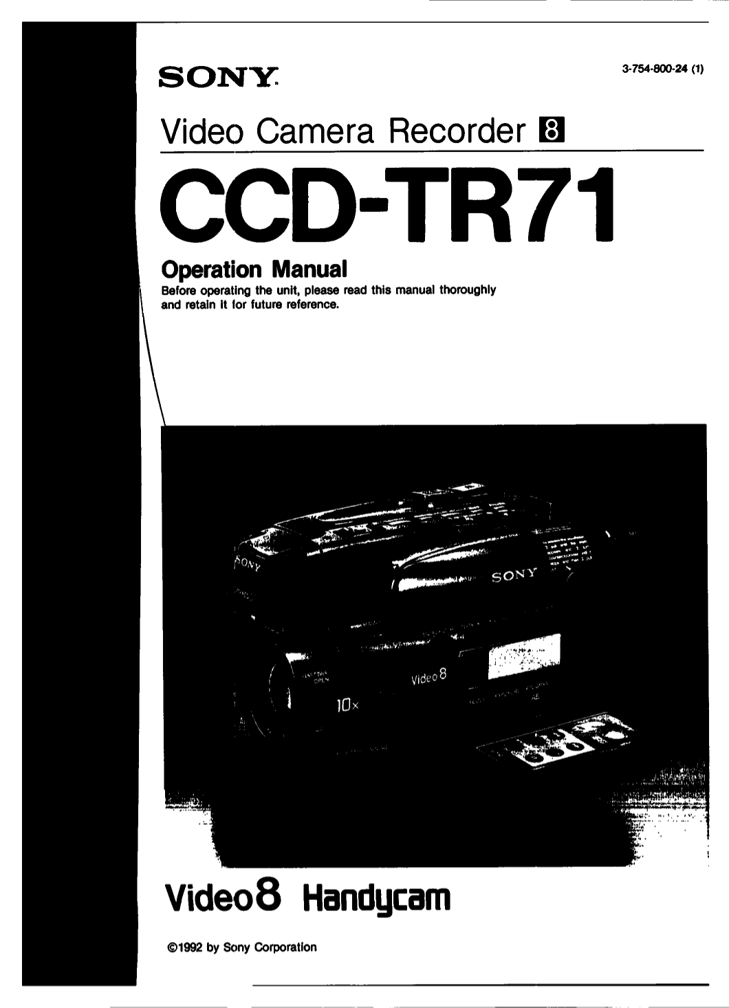 Download free pdf for Sony Handycam CCDTR71 Camcorders manual
