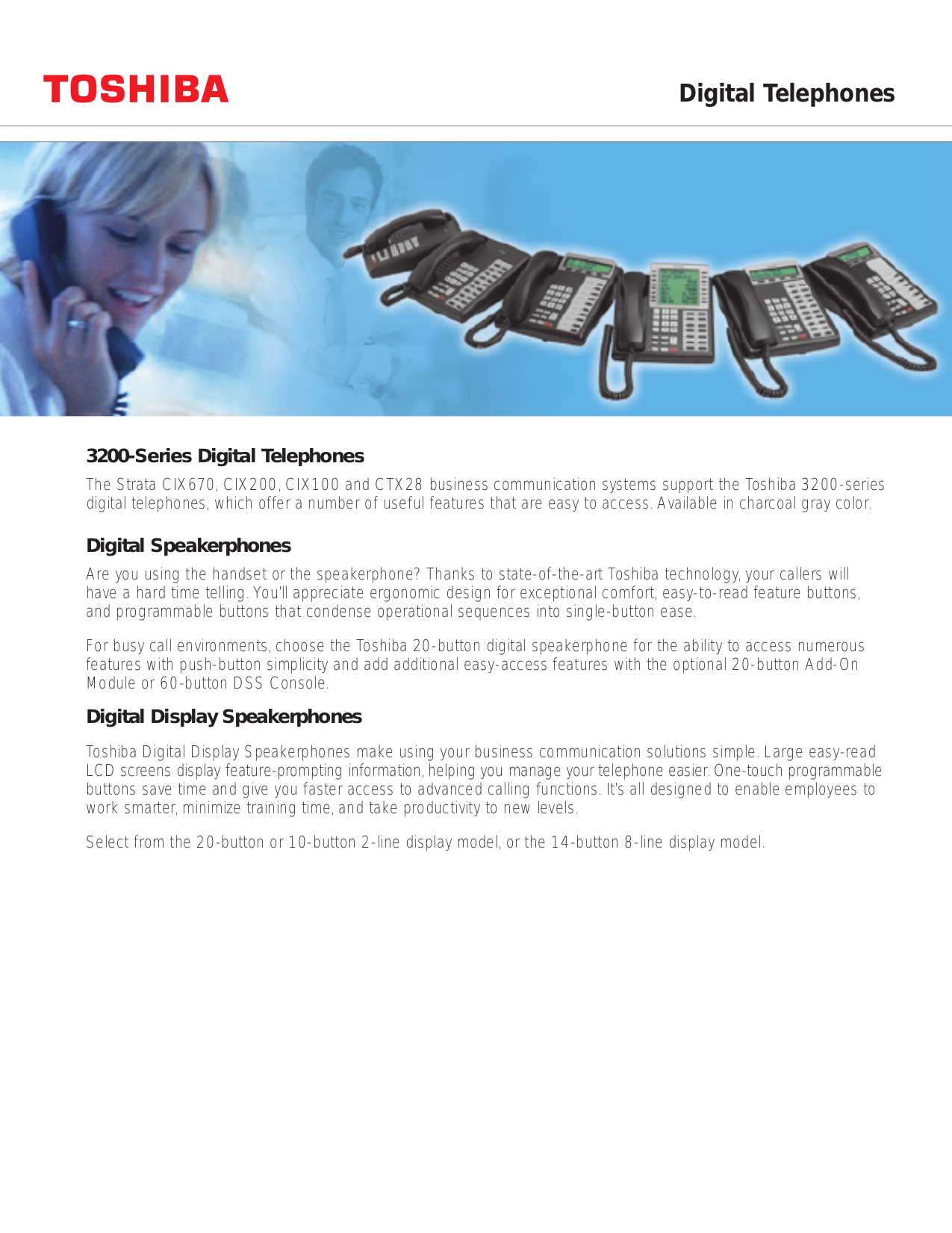 Download free pdf for Toshiba DKT3210SD Telephone manual