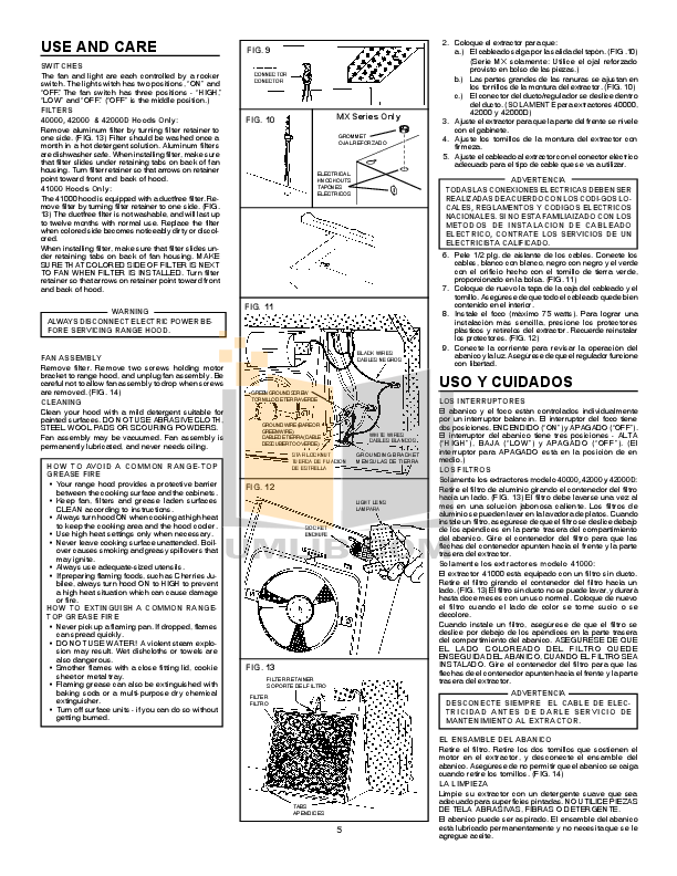 PDF Manual For Broan-NuTone Other 40000 Series 403004 Hoods