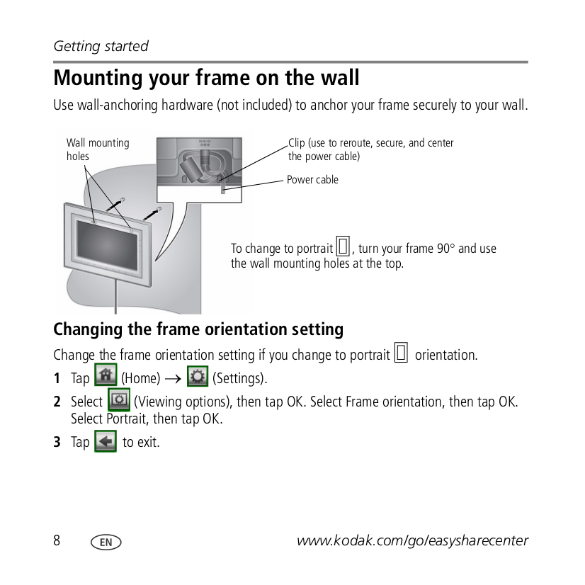 PDF manual for Kodak Digital Photo Frame EasyShare M1020