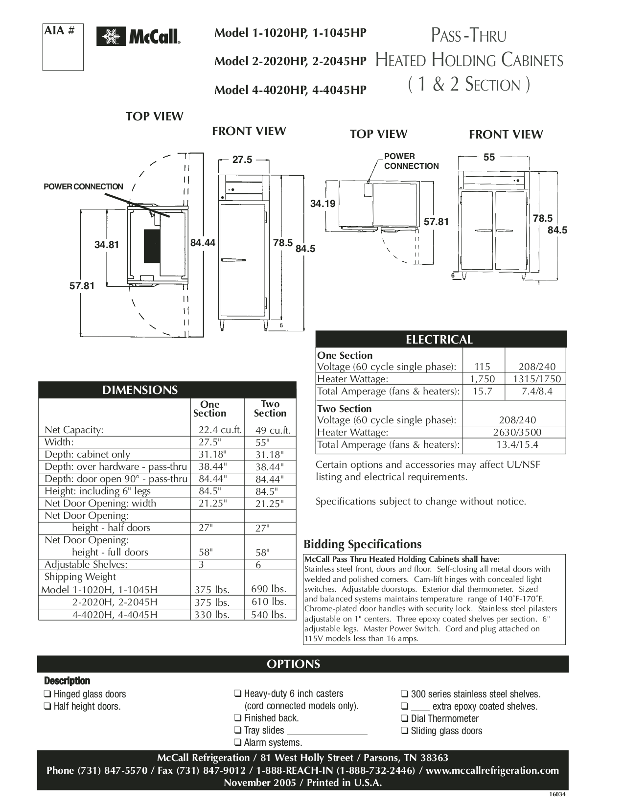 PDF manual for McCall Refrigerator L1-1002