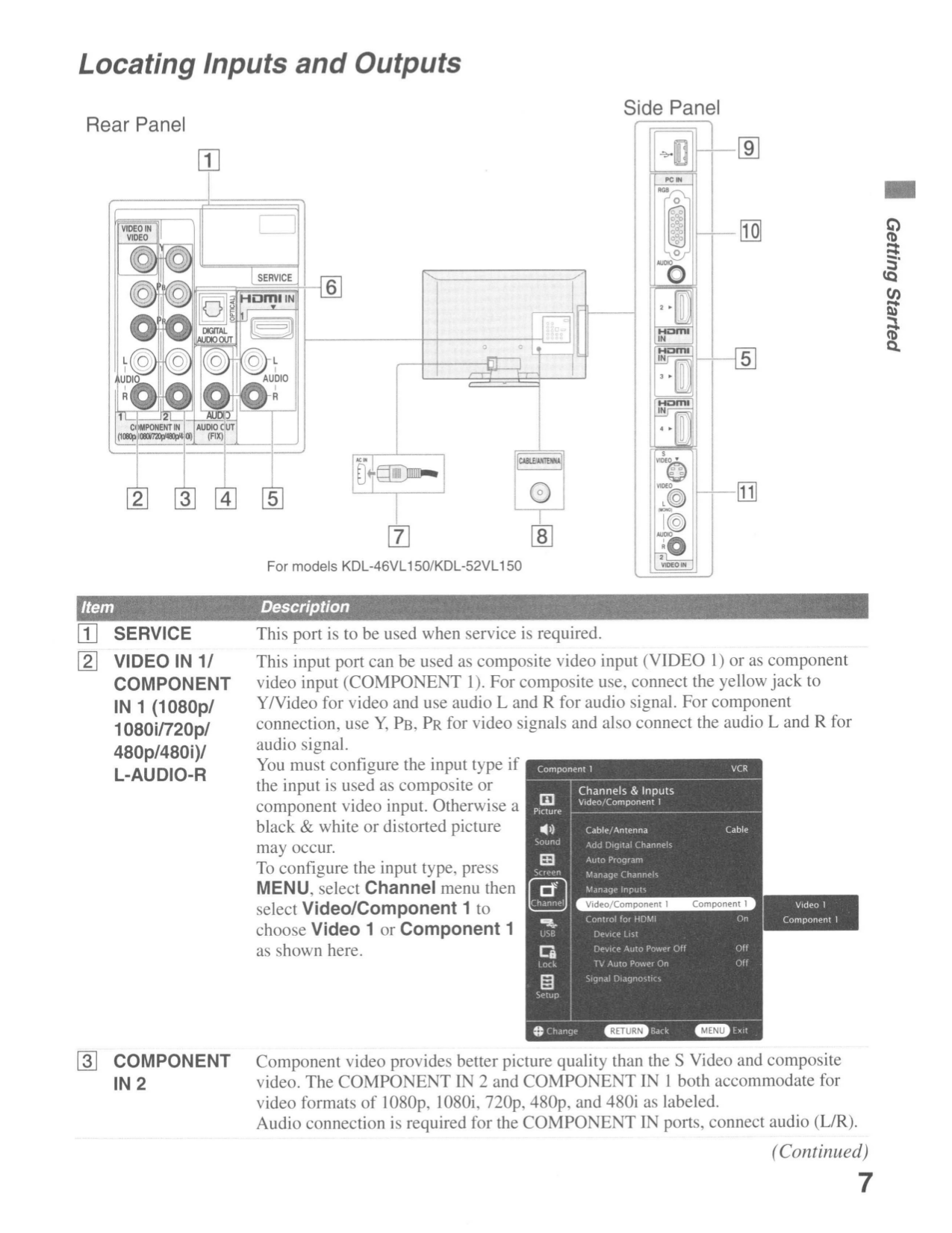 PDF manual for Sony TV BRAVIA KDL-52V5100