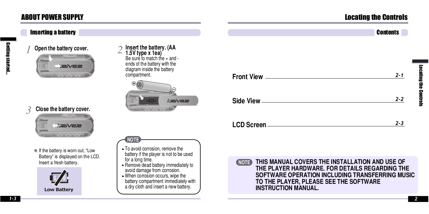 PDF manual for iRiver MP3 Player iFP-390T