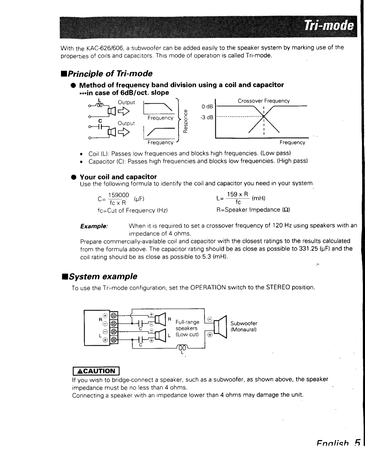 PDF manual for Kenwood Amp KAC606