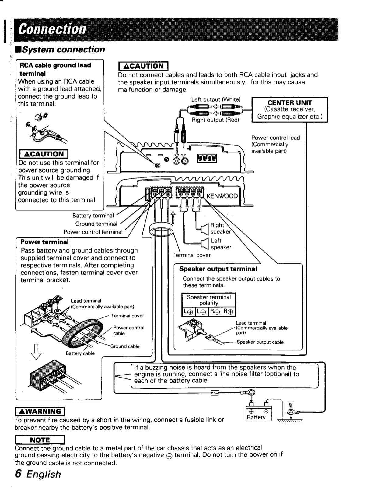 PDF manual for Kenwood Amp KAC-606