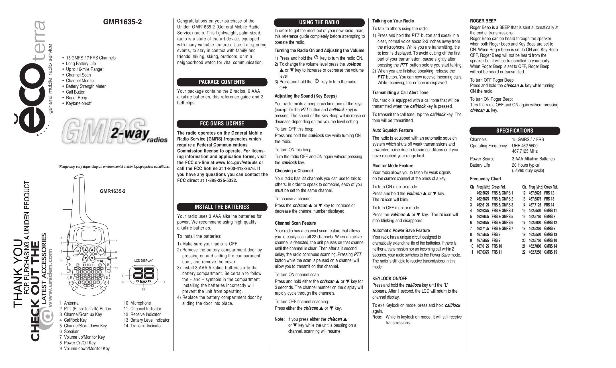 Download free pdf for Uniden ATLANTIS 2way Radio manual