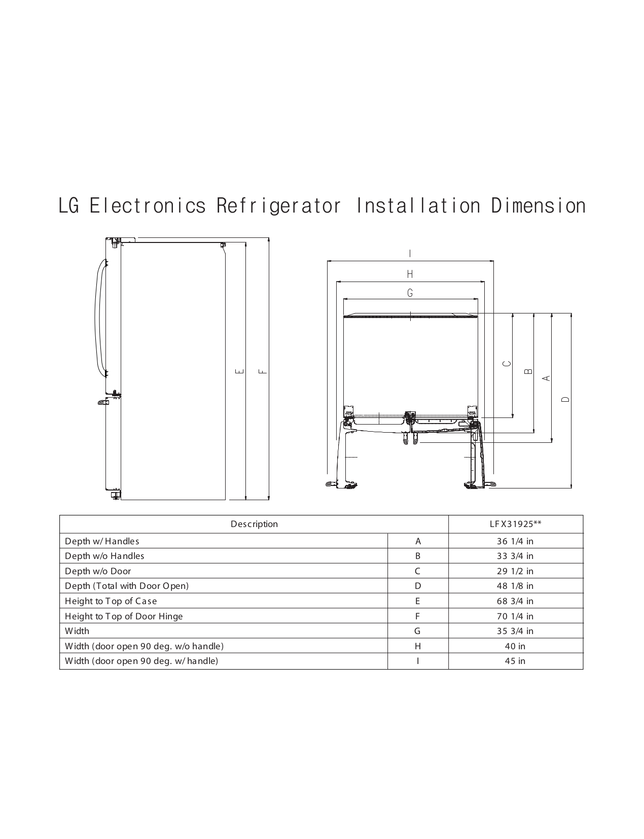 Download free pdf for LG LFX31925 Refrigerator manual