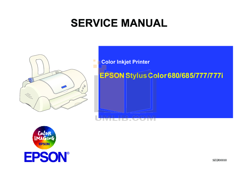 Download free pdf for Epson Stylus Color 777i Printer manual