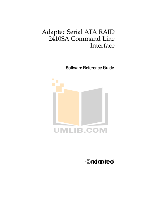Download free pdf for Adaptec RAID 2410SA RAID Controllers Other manual