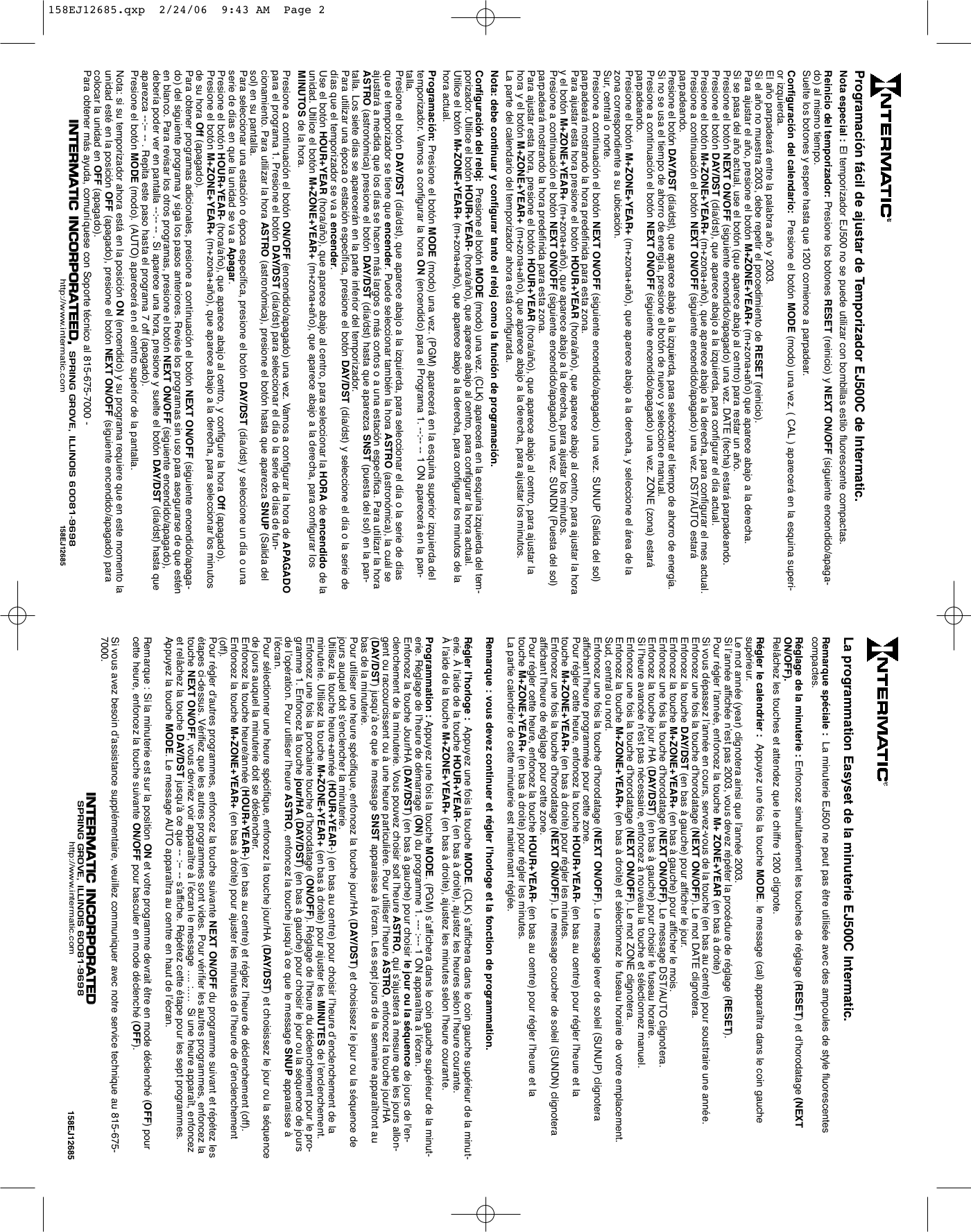 PDF manual for Intermatic Other EJ500 Timers